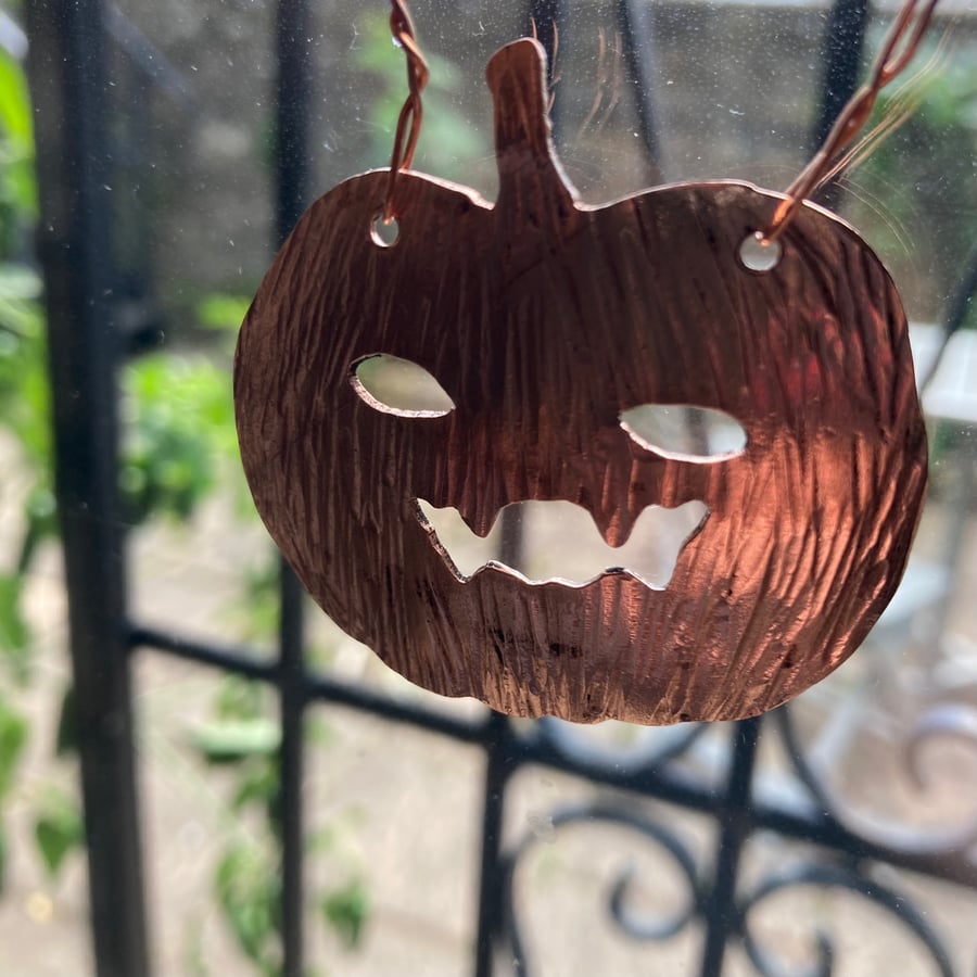 Copper pumpkin decoration