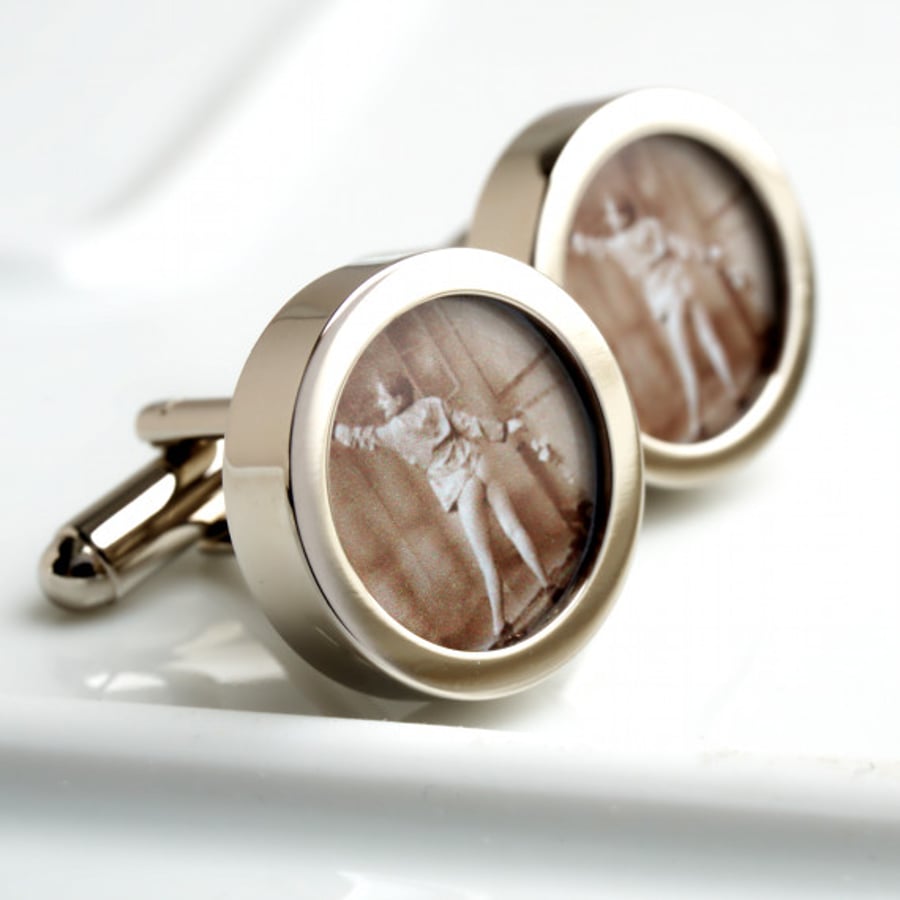 Bottom Cufflinks 1920s Vintage Nude Bottom Cufflinks