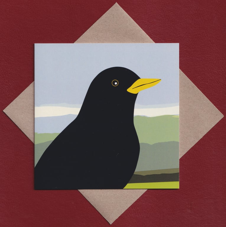 Greetings card - blackbird - bird card