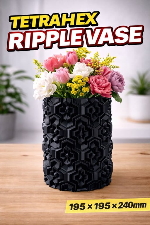Tetrahex Ripple Vase - 195 - 195 - 240mm