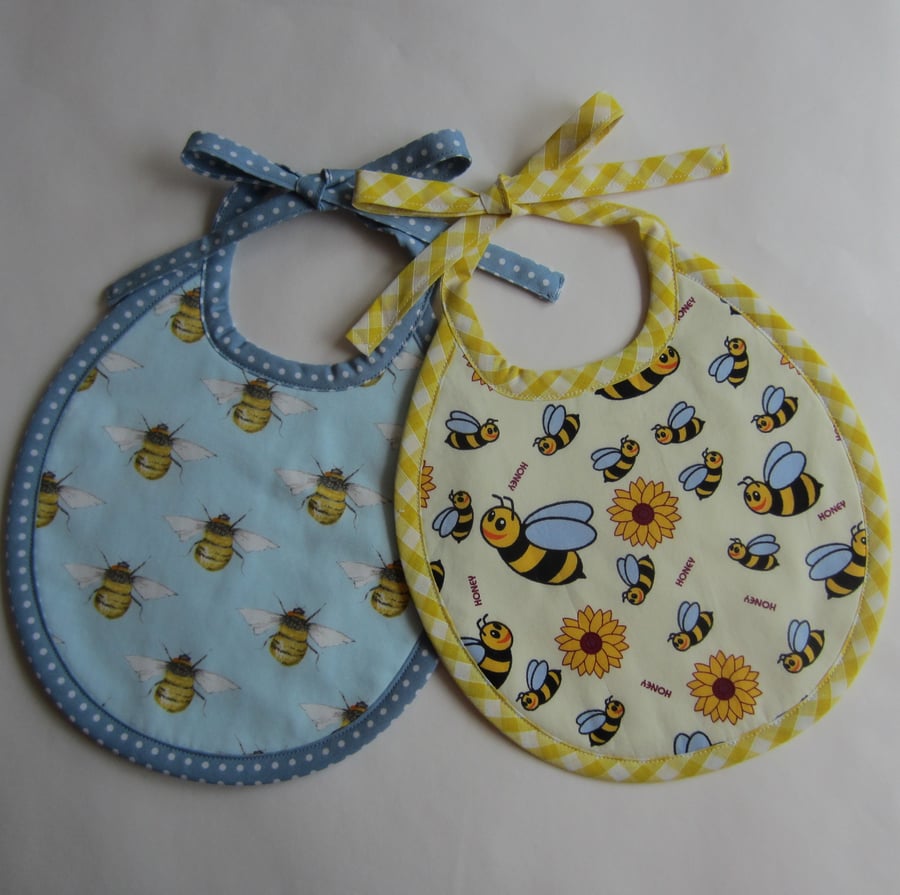 Beautiful Bundle 2 Bee Baby Bibs - First Size