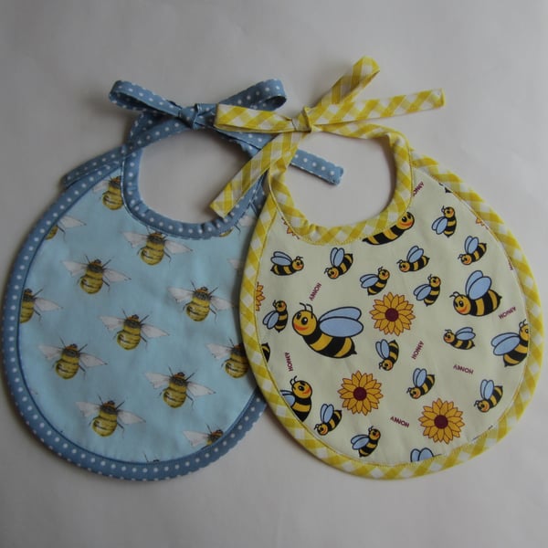 Beautiful Bundle 2 Bee Baby Bibs - First Size