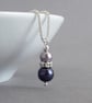 Dark Purple and Lilac Pearl Pendant Necklace - Aubergine Wedding Jewellery Gifts