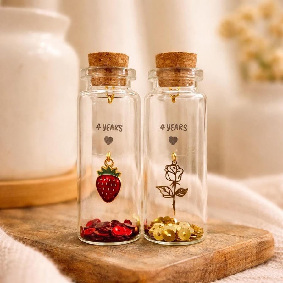 Gift Set 4th Fruit & Flower Anniversary Message Bottle Keepsakes