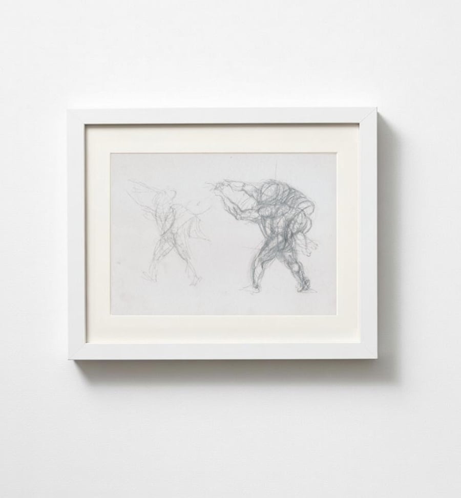Motion Study, pencil drawing on paper, framed or unframed.
