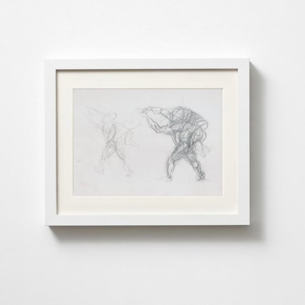 Motion Study, pencil drawing on paper, framed or unframed.