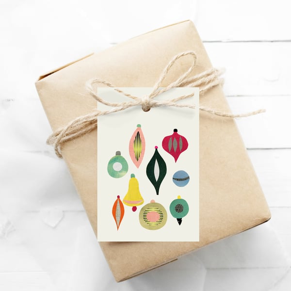 Set of 12 Mid Century Christmas Gift Tags - Christmas II