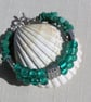 SALE Gemstone Beaded Bracelet, Amazonite & Green Silverfoil "Calypso"  - Image 3