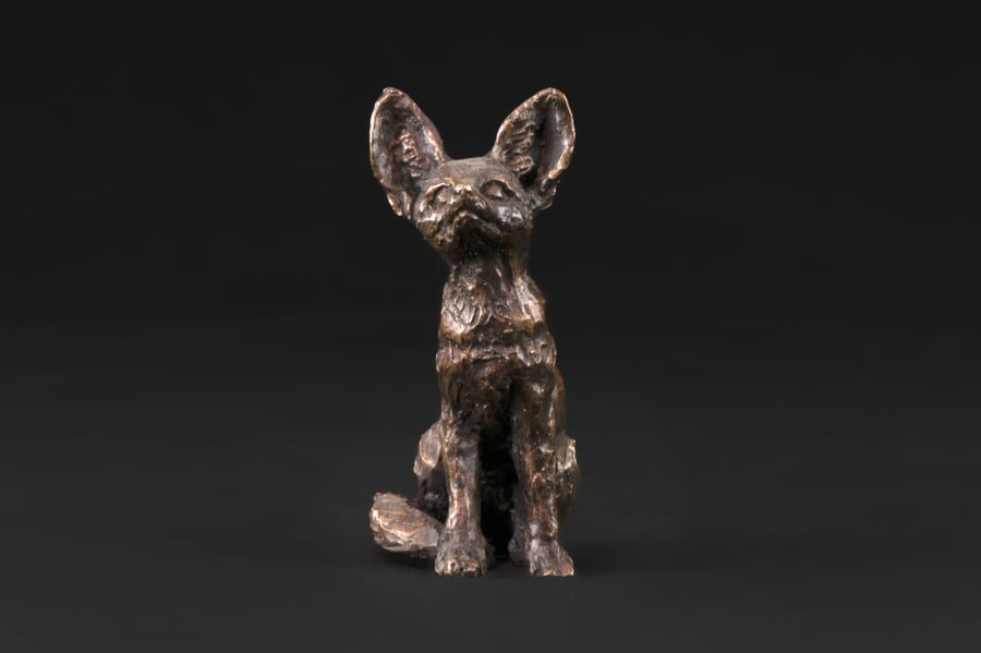 Foundry Bronze Fennec Fox Animal Statue Small Bronze Metal Sculpture