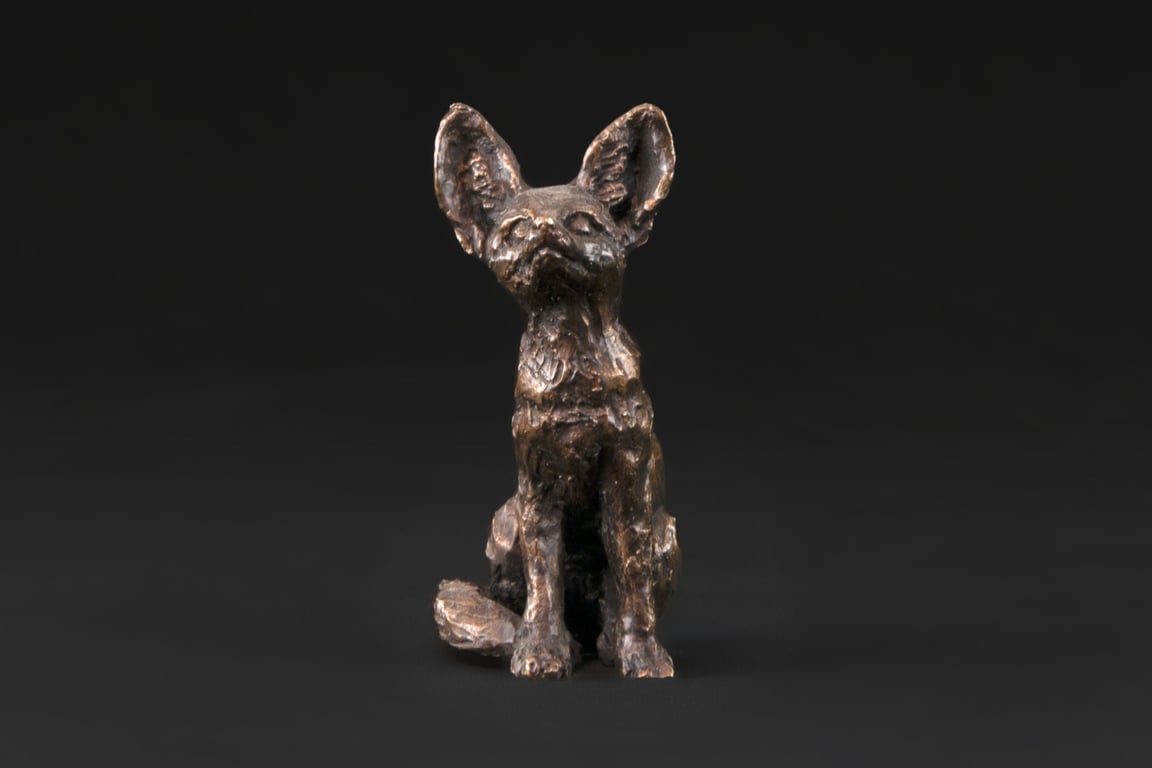 Foundry Bronze Fennec Fox Animal Statue Small Bronze Metal Sculpture