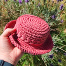Crochet baby sun hat, handmade cotton summer sun hat
