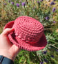 Crochet baby sun hat, handmade cotton summer sun hat
