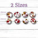 Handmade Fabric Covered Buttons, Set of 4, Cream