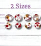 Latte & Berry Abstract Floral Fabric Covered Buttons, Set of 4, 23mm and 28mm - Image 1