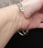 Double Curved Mini Circle Pattern Bangles Sterling Silver 925 Handmade - Image 4