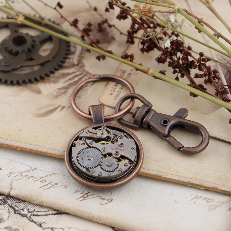 Steampunk keychain, Dark academia gifts for boyfriend, Quirky Gifts for Him