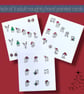 Pack of 3 adult Christmas cards, rude sweary cheeky naughty, hand painted 