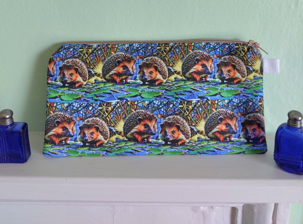 Hedgehogs Cotton Pencil Case Small Bag 