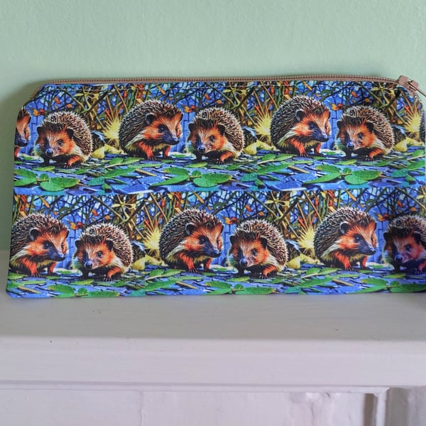 Hedgehogs Cotton Pencil Case Small Bag 
