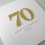 Handmade 70th birthday card - personalised with... - Folksy
