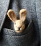 Needle Felted Hare Brooch  - Image 5