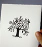 Fox in a Pear Tree - lino cut print - Image 3