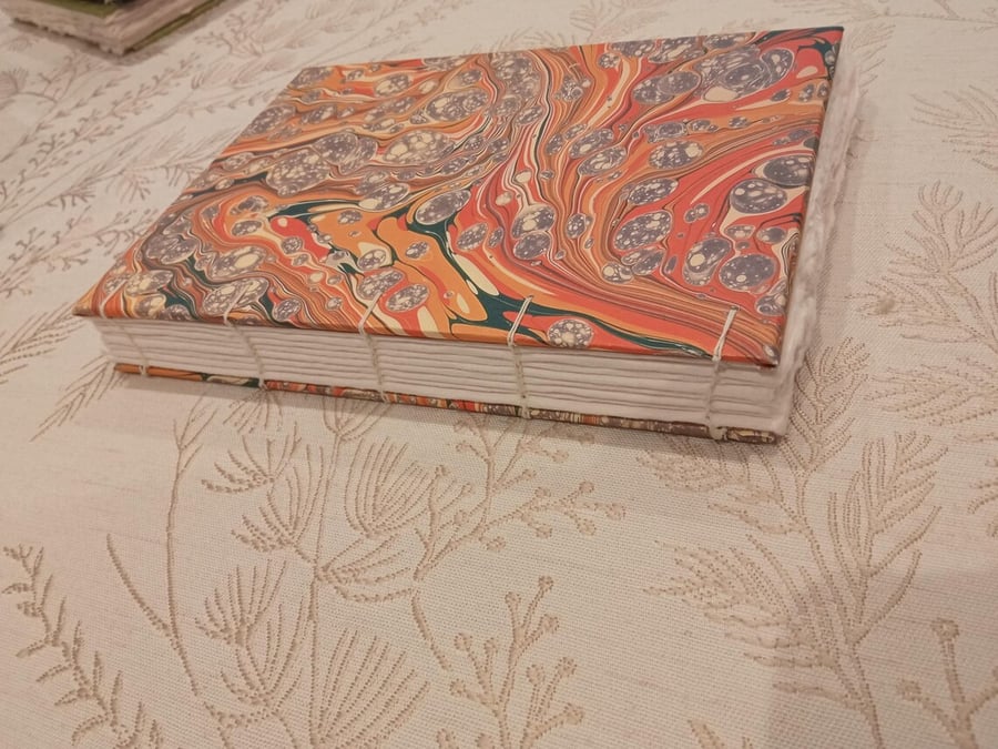 Cotton rag watercolour sketchbook coptic stitch