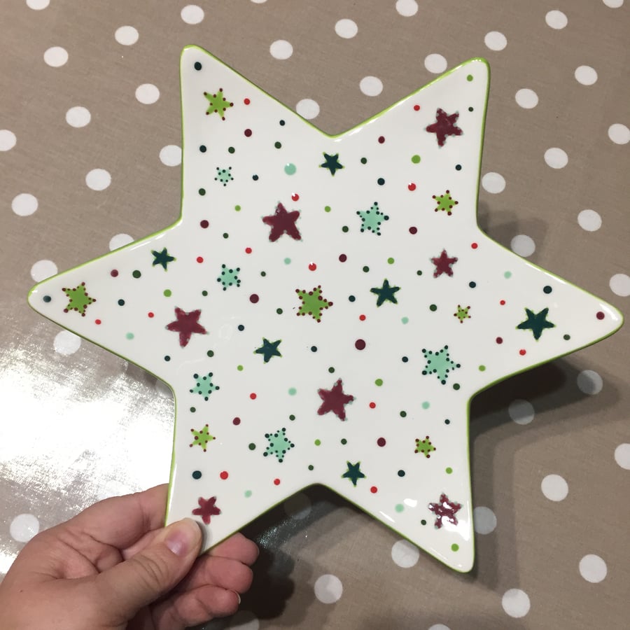 SALE Ceramic Star Plate