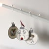 Three Wool Felt Christmas Baubles - Hanging Decorations