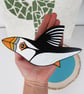 Puffin wooden ornament, wildlife theme home decor, bird lover gift. - Image 6