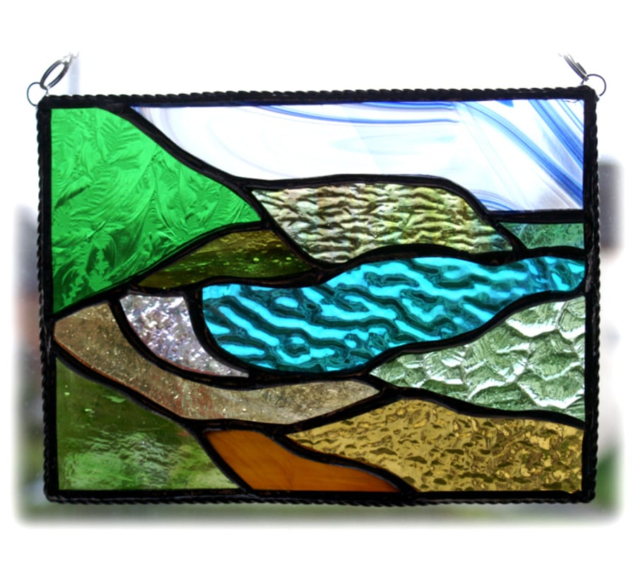 Seascape Cove Panel Stained Glass Picture Landscape 
