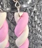 Polymer clay marshmallow sweet earrings on silver plated earhooks