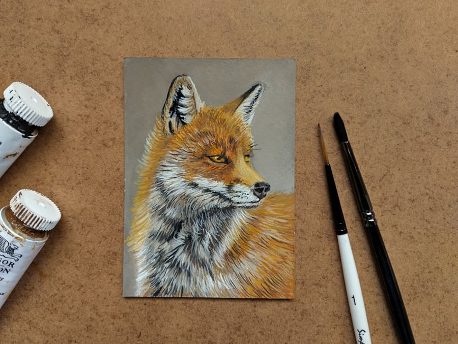 ACEO Original artwork of a Fox.