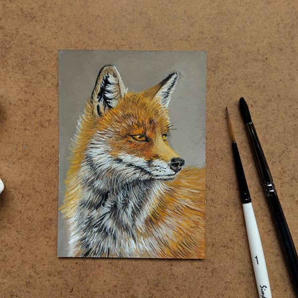 ACEO Original artwork of a Fox.