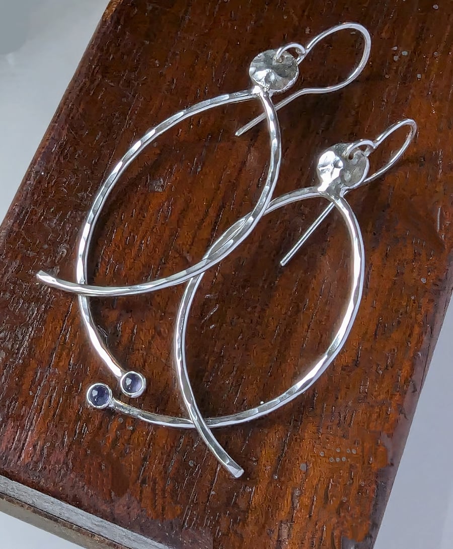 Handmade sterling silver drop earrings