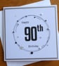 90th Birthday Card - Silver Wreath Design 