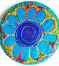 Badge 58mm Multicoloured Flower Textile Badge 