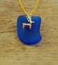 Beach glass pendant with deer charm  - Image 3