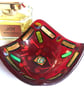 Red Gold Dichroic Fused Glass Trinket Dish 8cm Handmade OOAK - Image 6