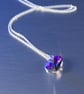 Necklace Purple Swarovski Heart Pendant on Sterling Silver Chain - Image 2