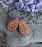 Pair of Soft Teardrop Copper Charms Heritage Lace Design