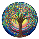 Tree of Life, Rainbow Tree Original Painting 40cm diameter