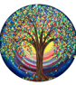 Tree of Life, Rainbow Tree Original Painting 40cm diameter - Image 1