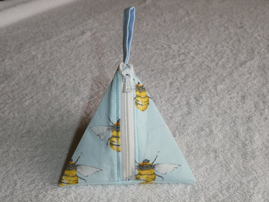  Stitch Marker Holder. Mini Pyramid Purse. Sewing Notions Holder. Bees