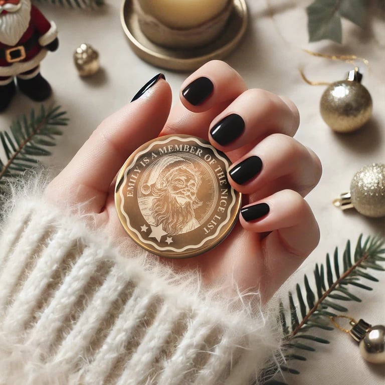 Nice List - Vintage Santa: Personalised Nice List Member Christmas Coin Token