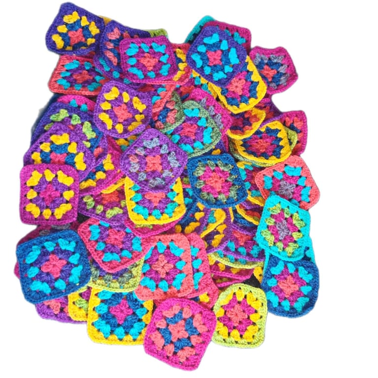 Crochet Granny Squares Meadow Colour Scheme 3-inch Size