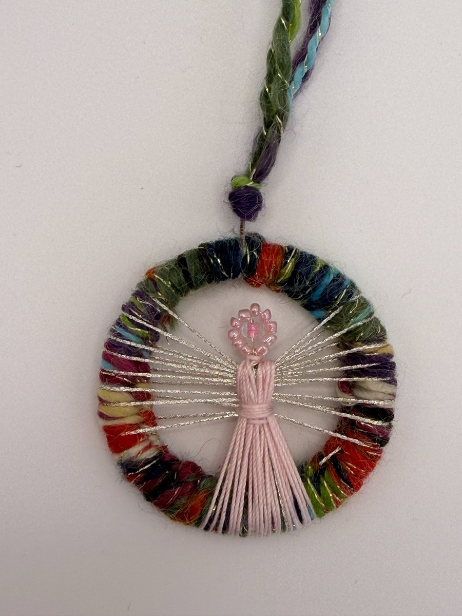 Handmade Angel Hanging Decoration - Upcycled Dorset Button Keepsake Ornament