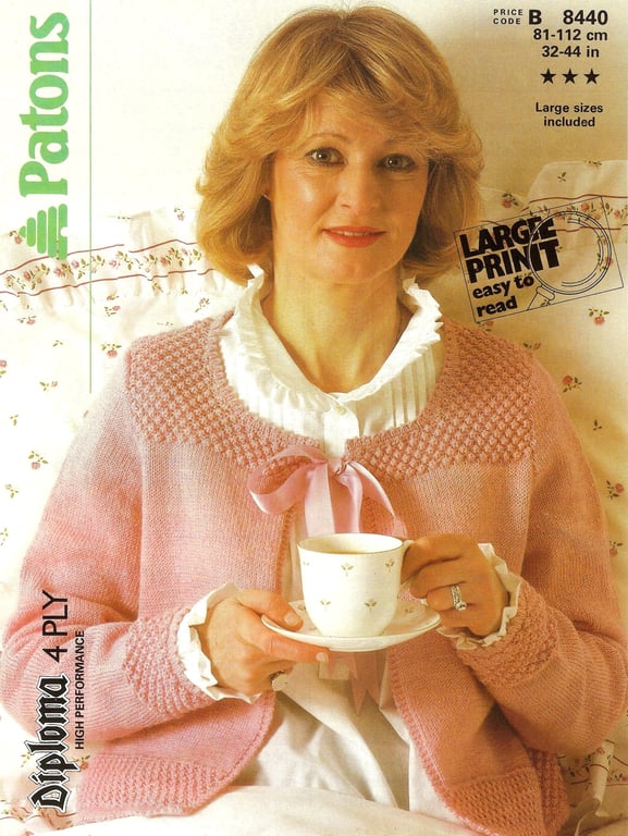 VINTAGE KNITTING PATTERN Ladies Bedjacket