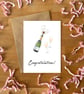 Personalised Champagne Congratulations Card - Custom Names & Font - Celebration 