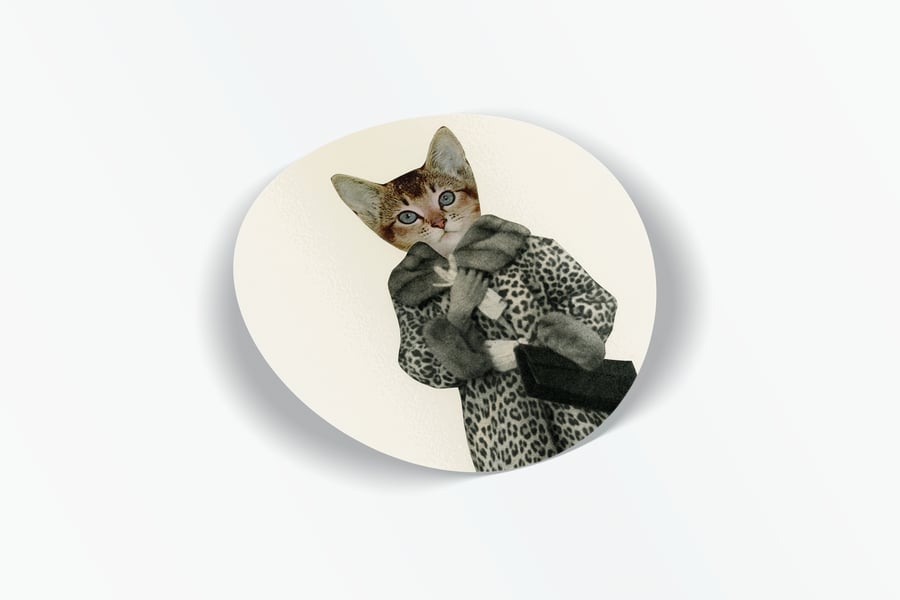 Cat Vinyl Sticker - Kitten Dressed as Cat